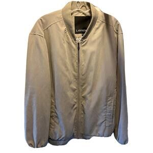 Lawrence Men’s 54 Cream Beige LS Full Zip Polyester Nylon windbreaker Jacket